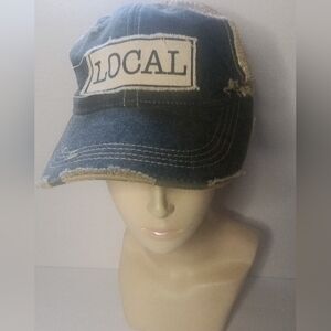 Headmost VTG Inspired Distressed  Baseball Cap "Local" Olive Unisex New